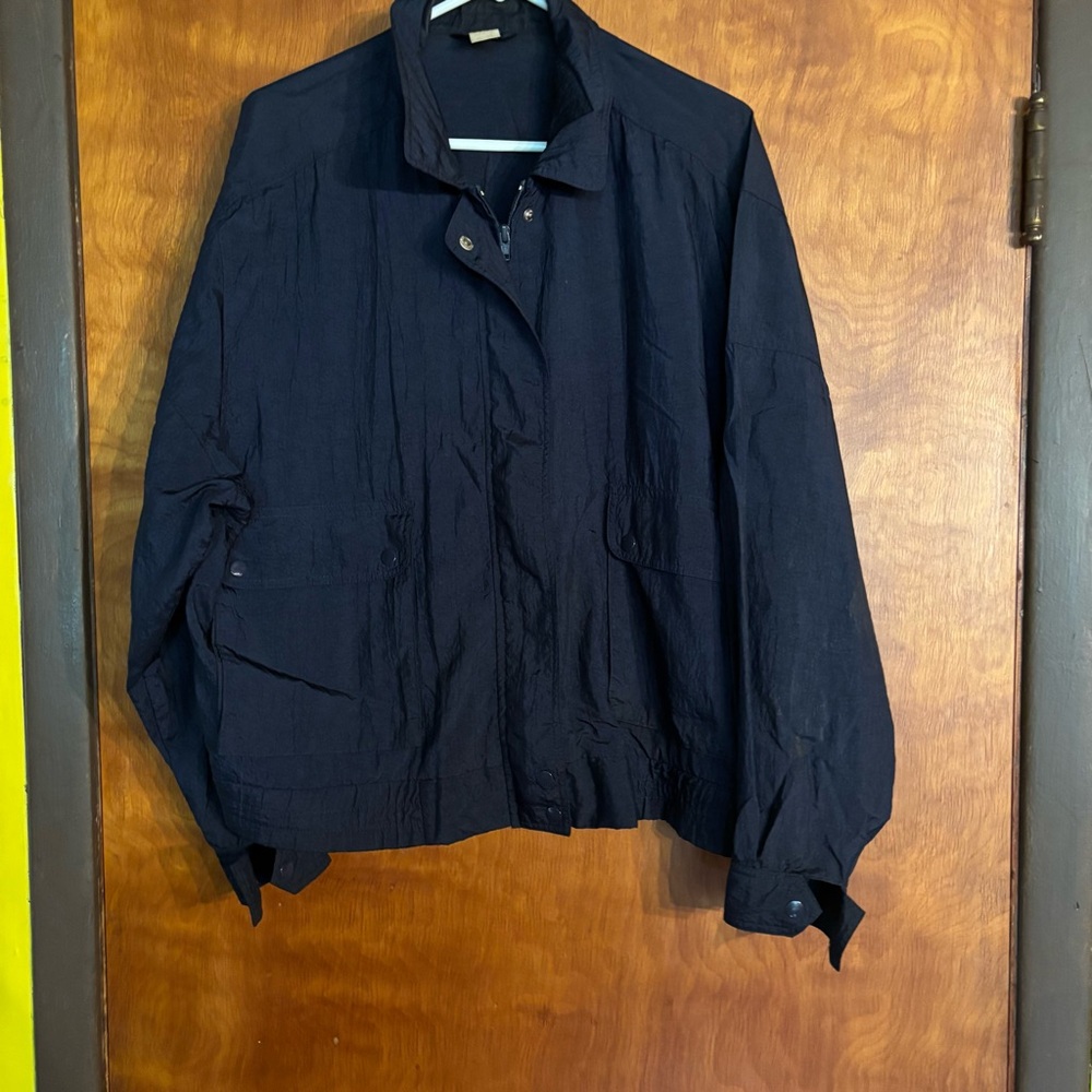 Vintage Jantzen Navy Lightweight Zip Front Rockabilly Golf Jacket Men's XL